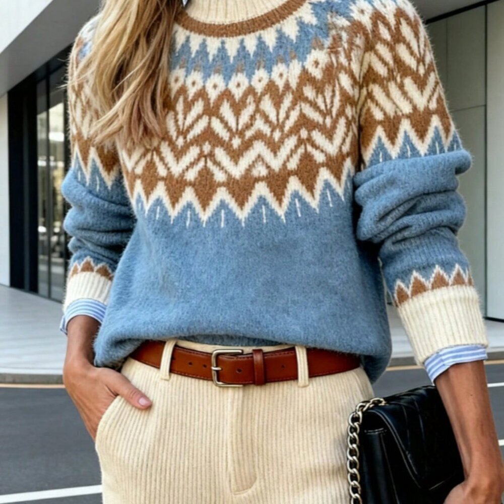 Multicolor Casual Women's Christmas Sweater Pullover
